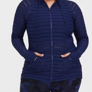 ISO Torrid sheer stripe hoodie IN BLACK size 3